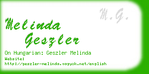 melinda geszler business card